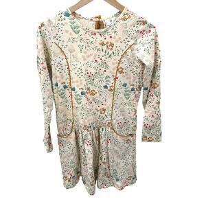 Hanna Andersson Floral Long Sleeve Cotton Princess Seam Dress // 150 or US 12